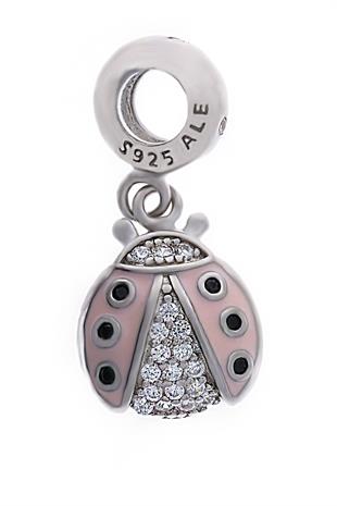 Kadın Pembe Uğur Böceği Model Gümüş Charm
