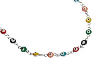 Kadın Rengarenk Göz Model Çelik Halhal