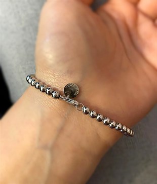 Kadın Rose Gold Renk Kalp Model Gümüş Bileklik