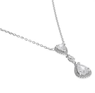 Kadın Sallantılı Damla Model Şık Gümüş Kolye