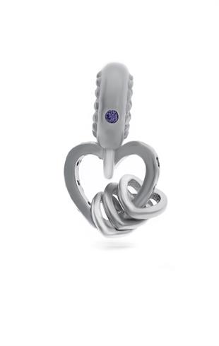 Kadın Sallantılı Kalp Model Gümüş Charm