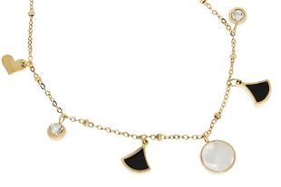 Kadın Sallantılı Model Kalp Detay Taşlı Çelik Halhal 