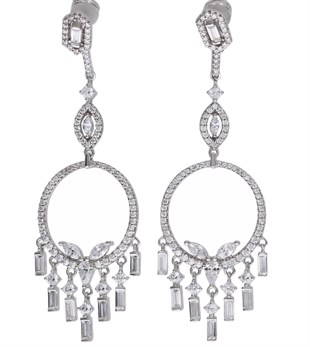 Kadın Sallantılı Şık Gümüş Küpe