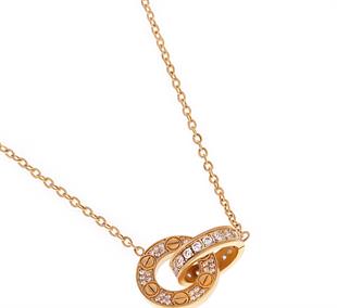 Kadın Şans Model Taşlı Çelik Kolye