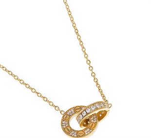 Kadın Şans Model Taşlı Çelik Kolye