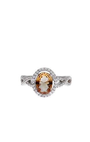 Kadın Sarmal Model Sultanit Taşlı Gümüş Yüzük