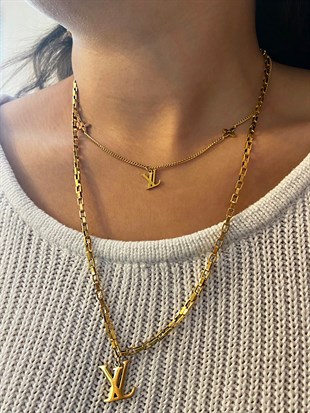 Kadın Sembol Detay Gold Renk Çelik Kolye