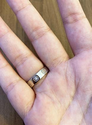 Kadın Sembol Detay Taşlı Gümüş Yüzük