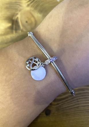 Kadın Seni Sonsuza ve Ötesine Kadar Seviyorum Yazılı Gümüş Charm