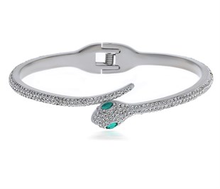 Kadın Silver Detay Yılan Model Çelik Bilezik