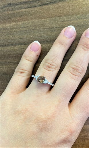 Kadın Sultanit Taş İnce Zarif Gümüş Yüzük