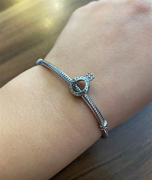 Kadın Taç Model Gümüş Charm