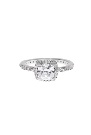 Kadın Tam Tur Taş Baget Model Gümüş Yüzük