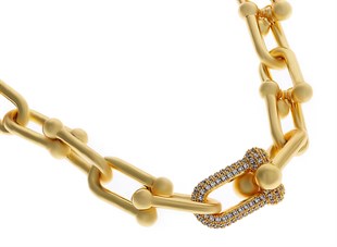 Kadın Taş Detay Halka Model Çelik Kolye