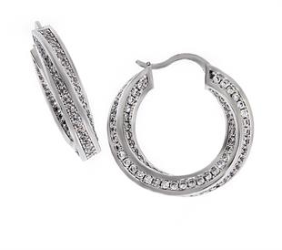 Kadın Tasarım Model Taşlı Çelik Halka Küpe 