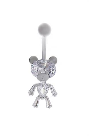 Kadın Taşlı Ayıcık Model Çelik Piercing