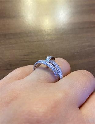 Kadın Taşlı Çivi Model Gümüş Yüzük