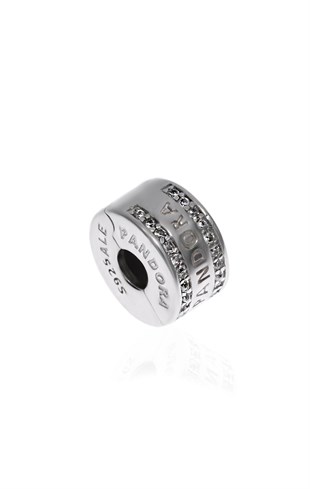 Kadın Taşlı Gümüş Charm