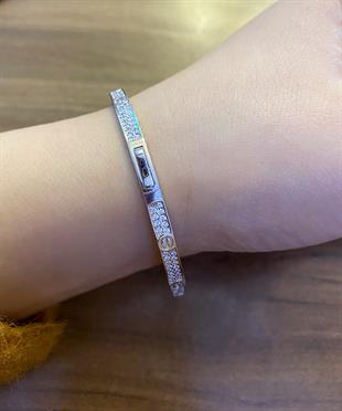 Kadın Taşlı Gümüş Şans Bileziği