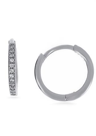 Kadın Taşlı Küçük Halka Gümüş Küpe