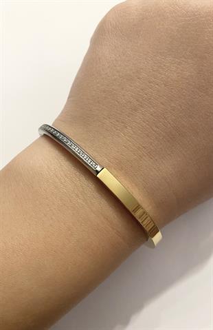 Kadın Taşlı Modern Çelik Bilezik