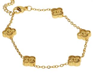 Kadın Tek Renk Çelik Yonca Model Bileklik