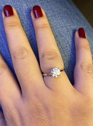 Kadın Tek Taş Model Gümüş Yüzük