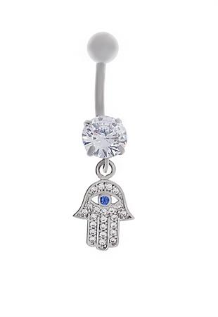 Kadın Tektaş ve Göz Detay Fatma Eli Model Çelik Piercing 