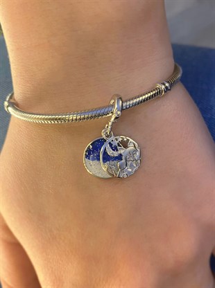 Kadın Tilki Model Gümüş Charm