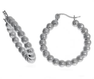 Kadın Top Top Model Gümüş Halka Küpe