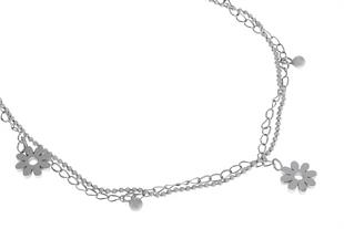 Kadın Üç Çiçek Model Çelik Halhal 