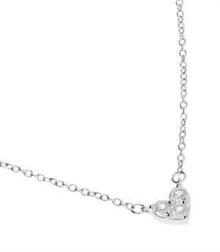 Kadın Üç Taşlı Kalp Model Gümüş Kolye