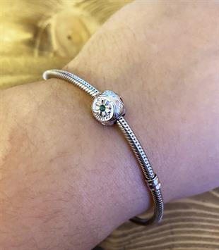 Kadın Üç Yüzlü Nal Uğur Böceği ve Yonca Şans Gümüş Charm