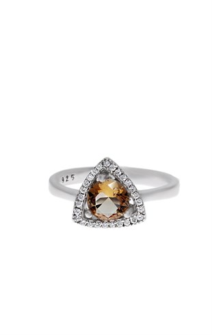 Kadın Üçgen Model Sultanit Taşlı Gümüş Yüzük