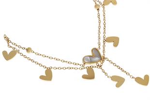 Kadın Uçuşan Kalpler Temalı Çelik Halhal