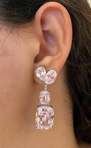 Kadın Uzun Oval ve Dörtgen Model Gümüş Küpe