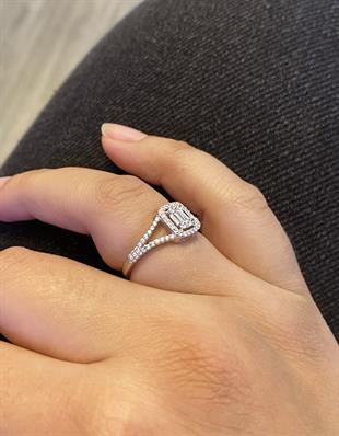 Kadın V Detay Baget Model Gümüş Yüzük