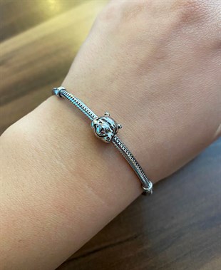 Kadın Winnie The Pooh Portre Model Gümüş Charm