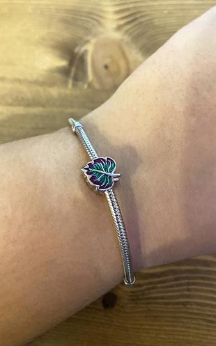 Kadın Yaprak Model Gümüş Charm