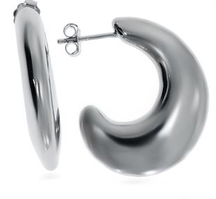 Kadın Yarım Ay Model Gümüş Küpe