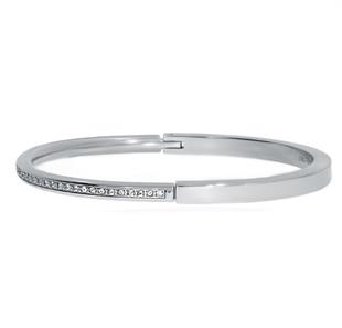 Kadın Yarım Taşlı Modern Çelik Bilezik