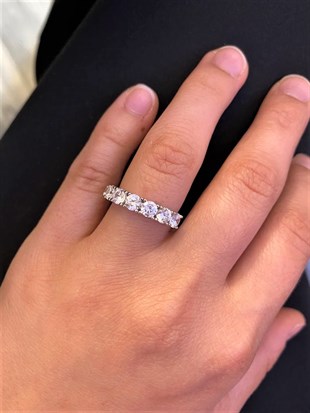 Kadın Yarım Tur Gümüş Yüzük