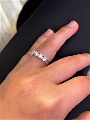 Kadın Yarım Tur Gümüş Yüzük