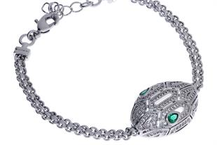 Kadın Yeşil Taş Detay Yılan Model Çelik Bileklik