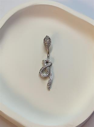Kadın Yılan ve Sonsuzluk Model Çelik Piercing