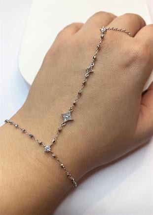 Kadın Yıldız Model Taşlı Çelik Şahmeran 