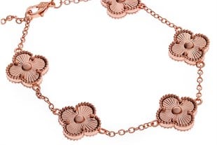 Kadın Yonca Detay Rose Renk Çelik Bileklik