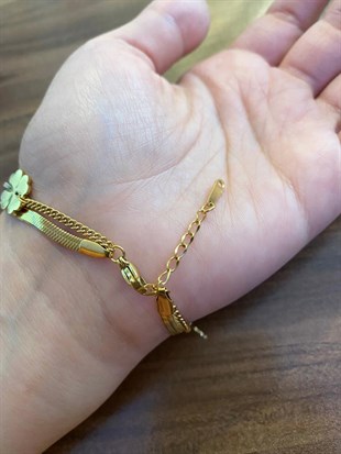 Kadın Yonca Model Çelik Bileklik