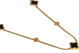 Kadın Yonca Model İtalyan Ezmesi Çelik Kolye