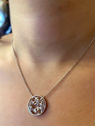 Kadın Yusufçuk Detay Gümüş Kolye